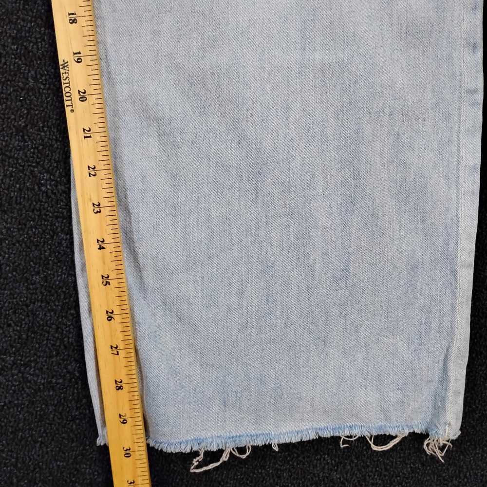 American Eagle Jeans Womens 12 Low-Rise Baggy Wide Leg Frayed Hem Stretch - Picture 5 of 10